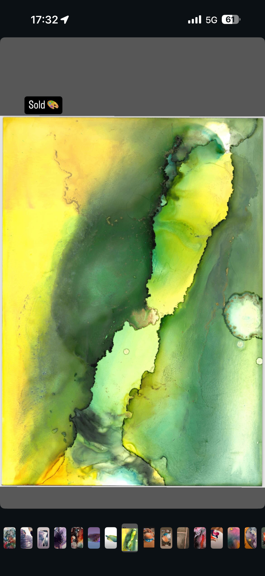 Lysning - yellow, green and teal alcohol ink