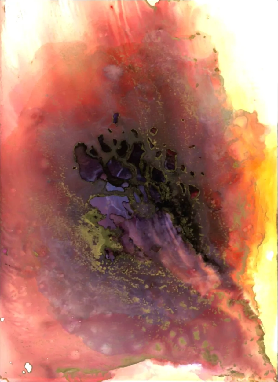 Burst, alcohol ink
