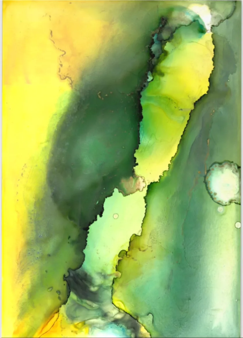 Glacier, alcohol ink
