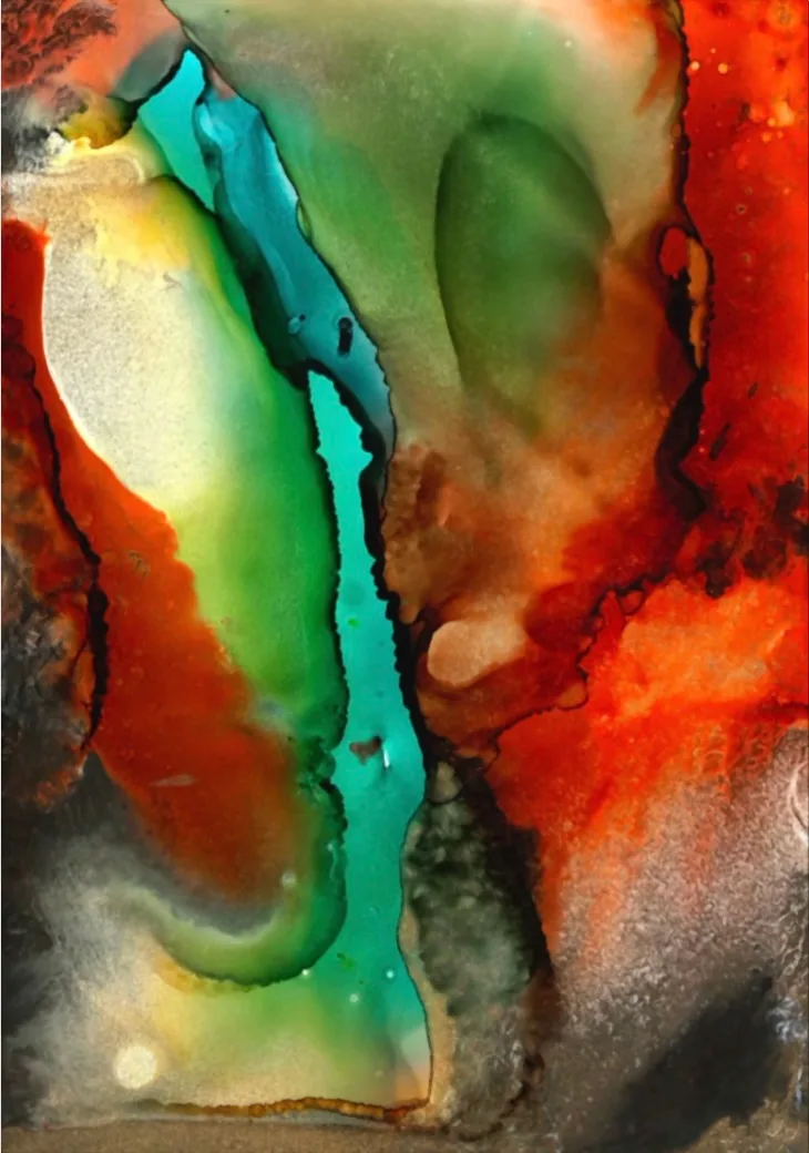 Into the Deep, alcohol ink