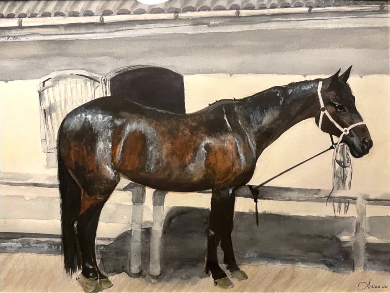 Tilde, commissioned acrylic pouring on canvas