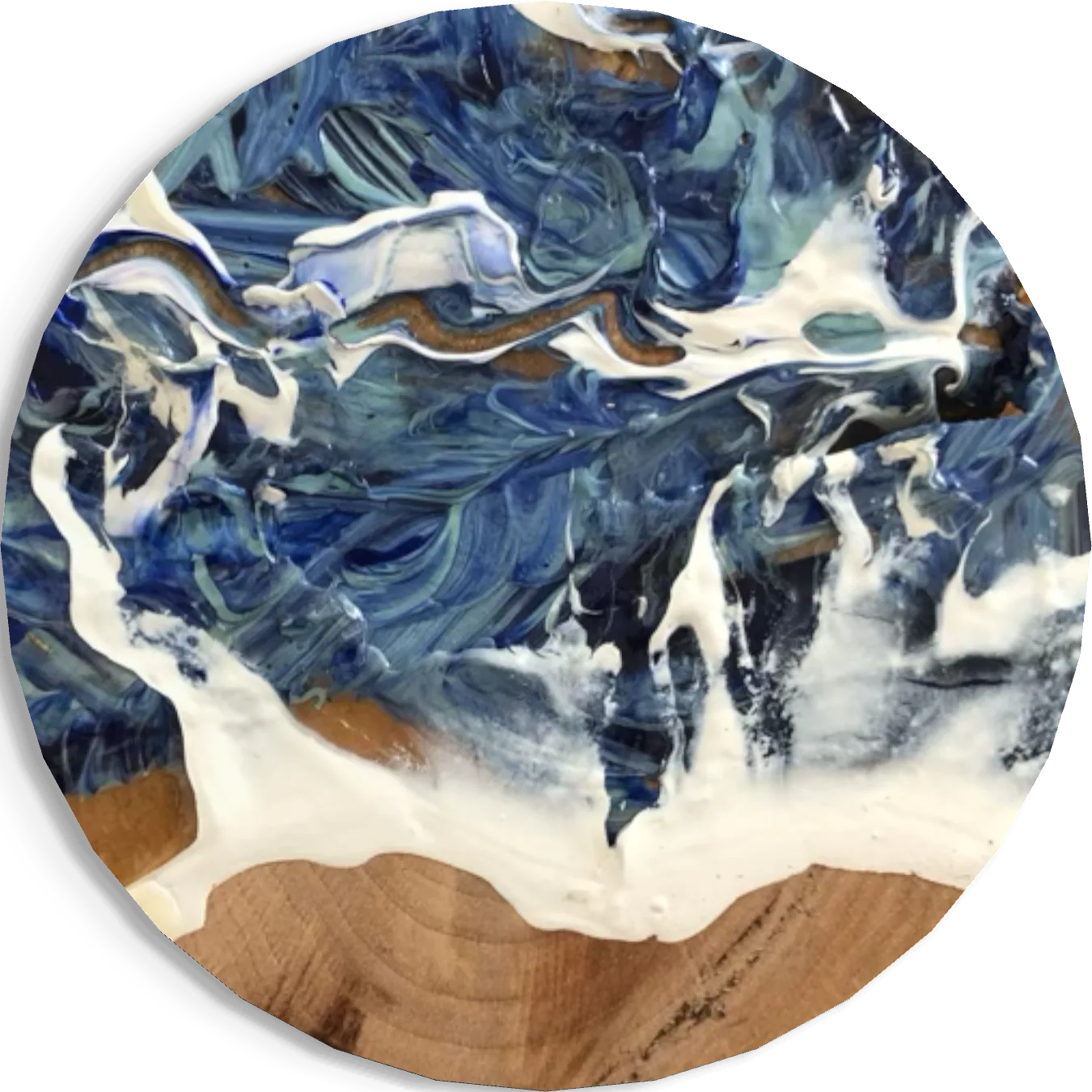 Tormenta, acrylic pouring on wood